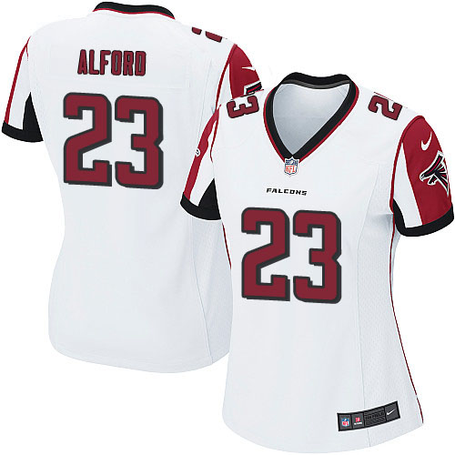 Nike Falcons #23 Robert Alford White Women's Stitched NFL Elite Jersey